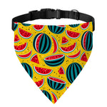 Yellow Watermelon Pieces Pattern Print Over The Collar Dog Bandana