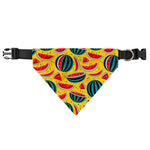 Yellow Watermelon Pieces Pattern Print Over The Collar Dog Bandana