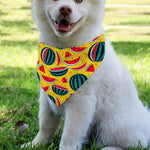 Yellow Watermelon Pieces Pattern Print Over The Collar Dog Bandana