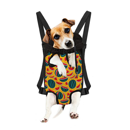 Yellow Watermelon Pieces Pattern Print Pet Carrier Backpack