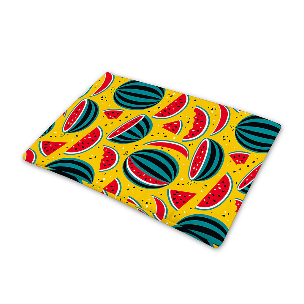 Yellow Watermelon Pieces Pattern Print Pet Cooling Mat Cover