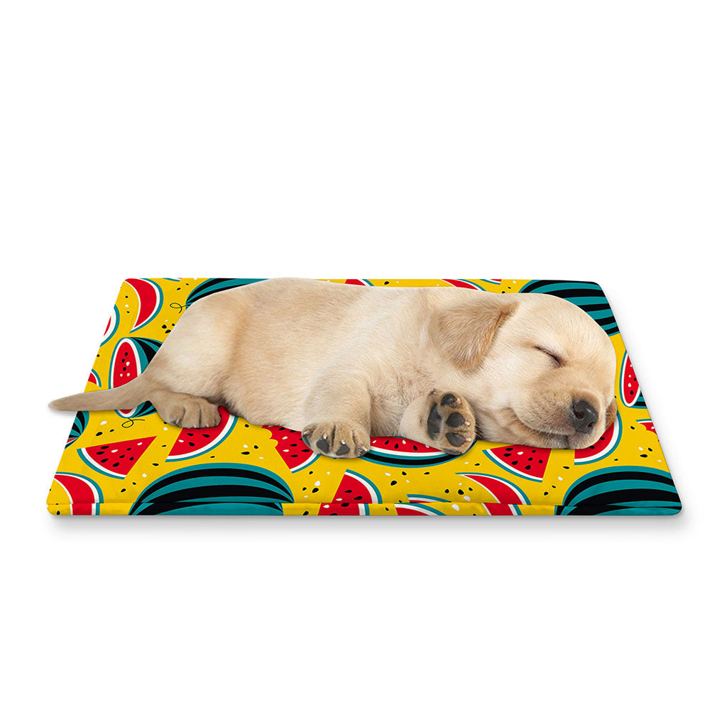 Yellow Watermelon Pieces Pattern Print Pet Cooling Mat Cover