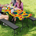 Yellow Watermelon Pieces Pattern Print Picnic Table Cover