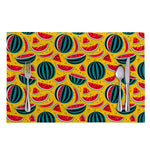 Yellow Watermelon Pieces Pattern Print Placemat