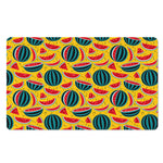 Yellow Watermelon Pieces Pattern Print Polyester Doormat