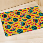 Yellow Watermelon Pieces Pattern Print Polyester Doormat