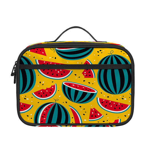 Yellow Watermelon Pieces Pattern Print Portable Lunch Bag