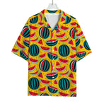 Yellow Watermelon Pieces Pattern Print Rayon Hawaiian Shirt