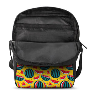 Yellow Watermelon Pieces Pattern Print Rectangular Crossbody Bag