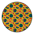 Yellow Watermelon Pieces Pattern Print Round Floor Mat