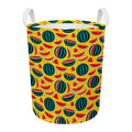 Yellow Watermelon Pieces Pattern Print Round Laundry Basket