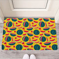 Yellow Watermelon Pieces Pattern Print Rubber Doormat
