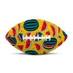 Yellow Watermelon Pieces Pattern Print Rugby Ball