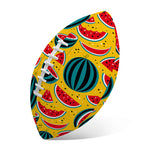 Yellow Watermelon Pieces Pattern Print Rugby Ball