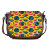 Yellow Watermelon Pieces Pattern Print Saddle Bag