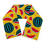 Yellow Watermelon Pieces Pattern Print Scarf