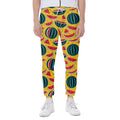 Yellow Watermelon Pieces Pattern Print Joggers