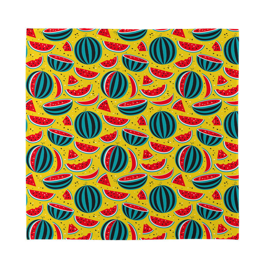 Yellow Watermelon Pieces Pattern Print Silk Bandana