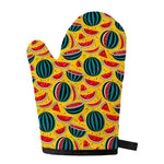 Yellow Watermelon Pieces Pattern Print Single Oven Mitt