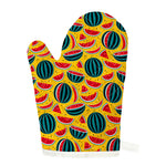 Yellow Watermelon Pieces Pattern Print Single Oven Mitt