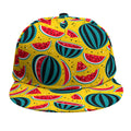 Yellow Watermelon Pieces Pattern Print Snapback Cap