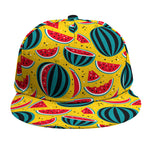 Yellow Watermelon Pieces Pattern Print Snapback Cap