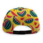 Yellow Watermelon Pieces Pattern Print Snapback Cap
