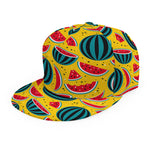 Yellow Watermelon Pieces Pattern Print Snapback Cap