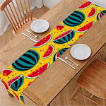 Yellow Watermelon Pieces Pattern Print Table Runner