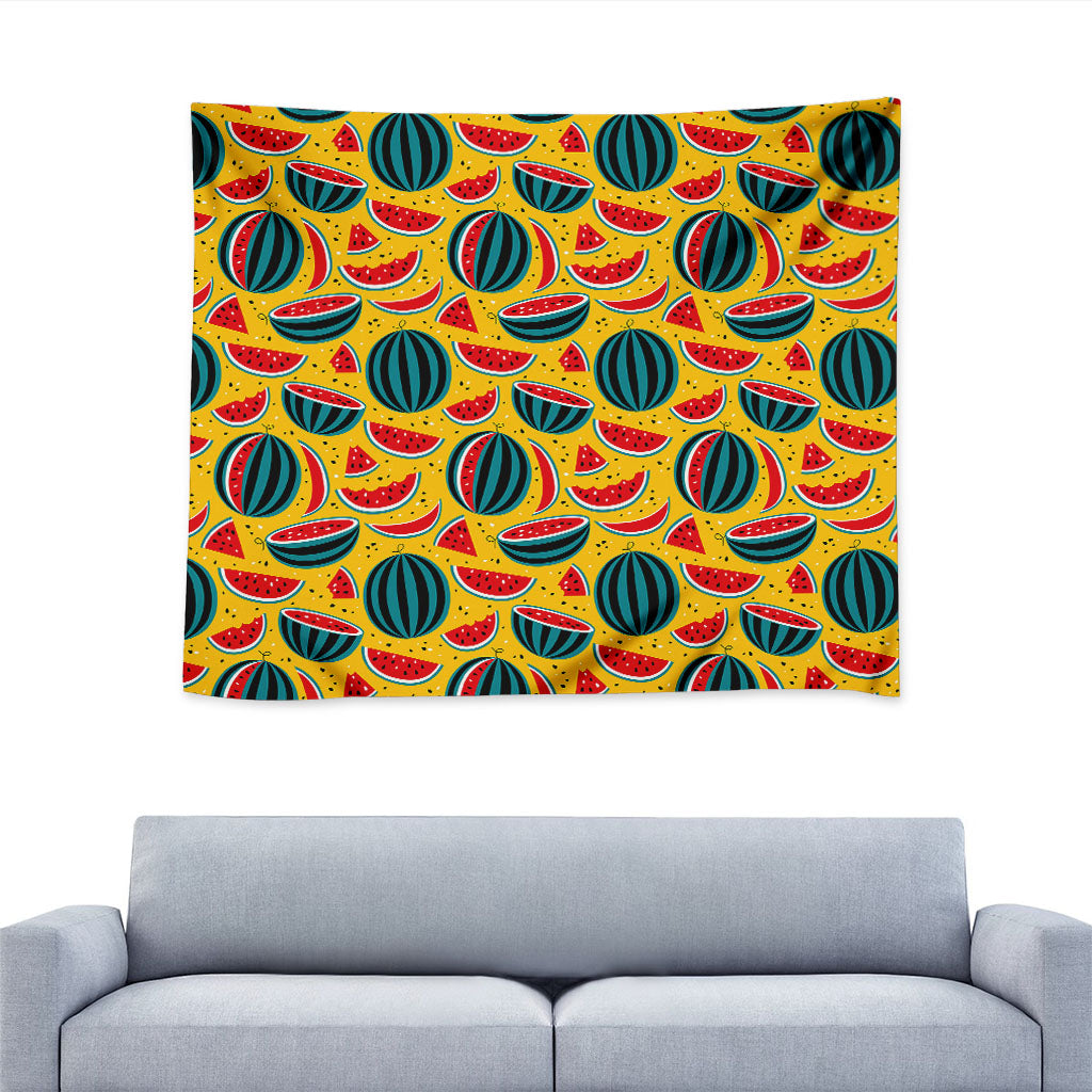 Yellow Watermelon Pieces Pattern Print Tapestry