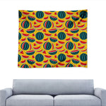Yellow Watermelon Pieces Pattern Print Tapestry