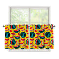 Yellow Watermelon Pieces Pattern Print Tier Curtains