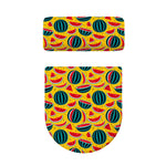 Yellow Watermelon Pieces Pattern Print Toilet Lid And Tank Cover Set