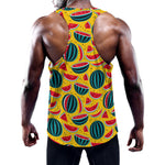 Yellow Watermelon Pieces Pattern Print Training Tank Top