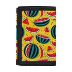 Yellow Watermelon Pieces Pattern Print Trifold Wallet