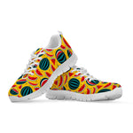Yellow Watermelon Pieces Pattern Print White Running Shoes