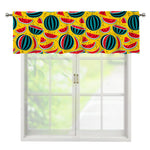 Yellow Watermelon Pieces Pattern Print Window Valance