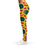 Yellow Watermelon Pieces Pattern Print Women's Leggings