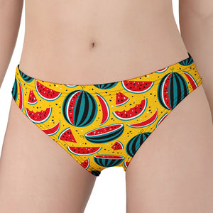 Yellow Watermelon Pieces Pattern Print Women's Panties