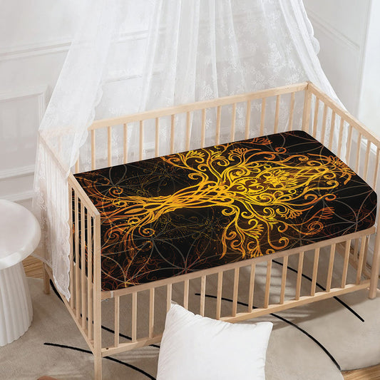 Yggdrasil Tree Of Life Print Baby Crib Sheet