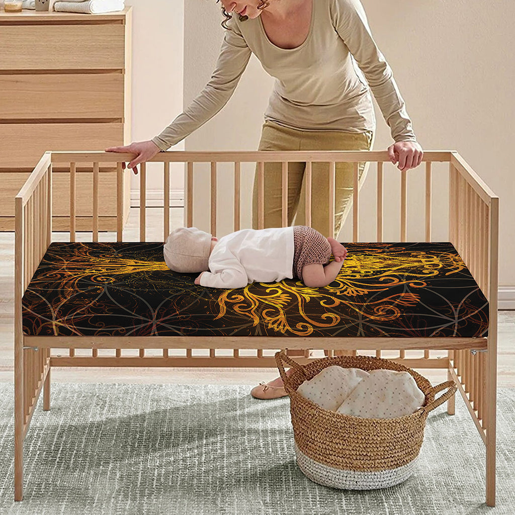Yggdrasil Tree Of Life Print Baby Crib Sheet