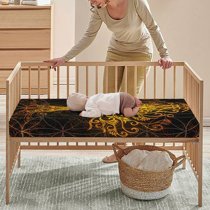 Yggdrasil Tree Of Life Print Baby Crib Sheet