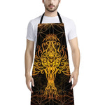Yggdrasil Tree Of Life Print Bib Apron With Pocket