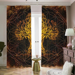 Yggdrasil Tree Of Life Print Blackout Pencil Pleat Curtains