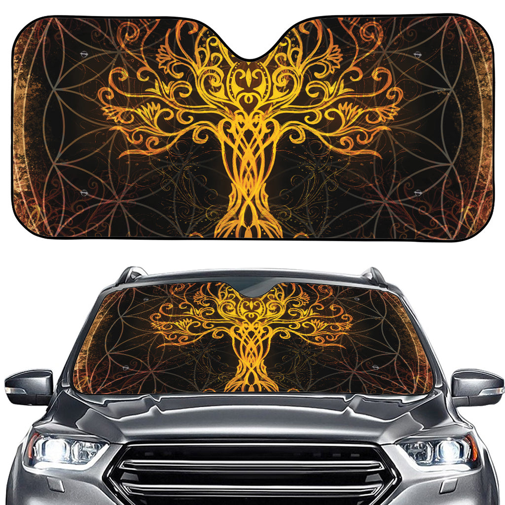 Yggdrasil Tree Of Life Print Car Windshield Sun Shade