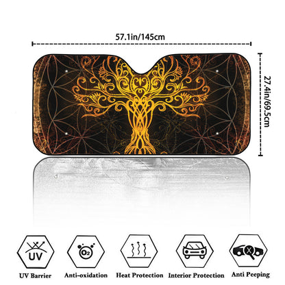 Yggdrasil Tree Of Life Print Car Windshield Sun Shade