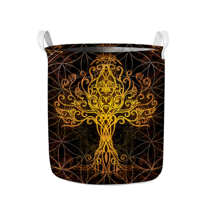 Yggdrasil Tree Of Life Print Collapsible Laundry Basket