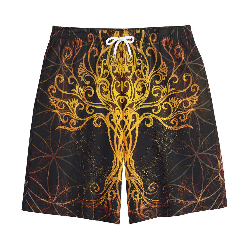 Yggdrasil Tree Of Life Print Cotton Shorts