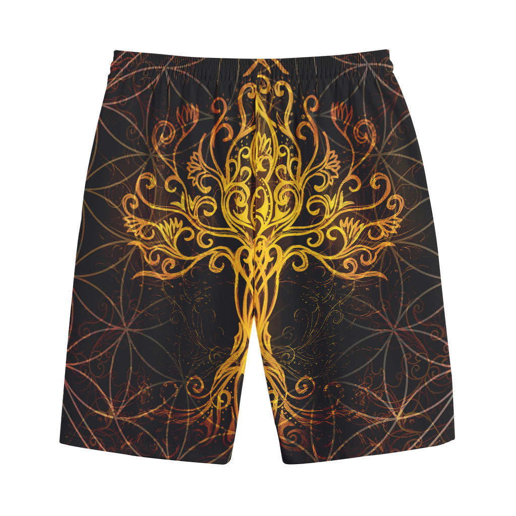 Yggdrasil Tree Of Life Print Cotton Shorts