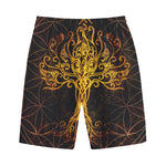 Yggdrasil Tree Of Life Print Cotton Shorts